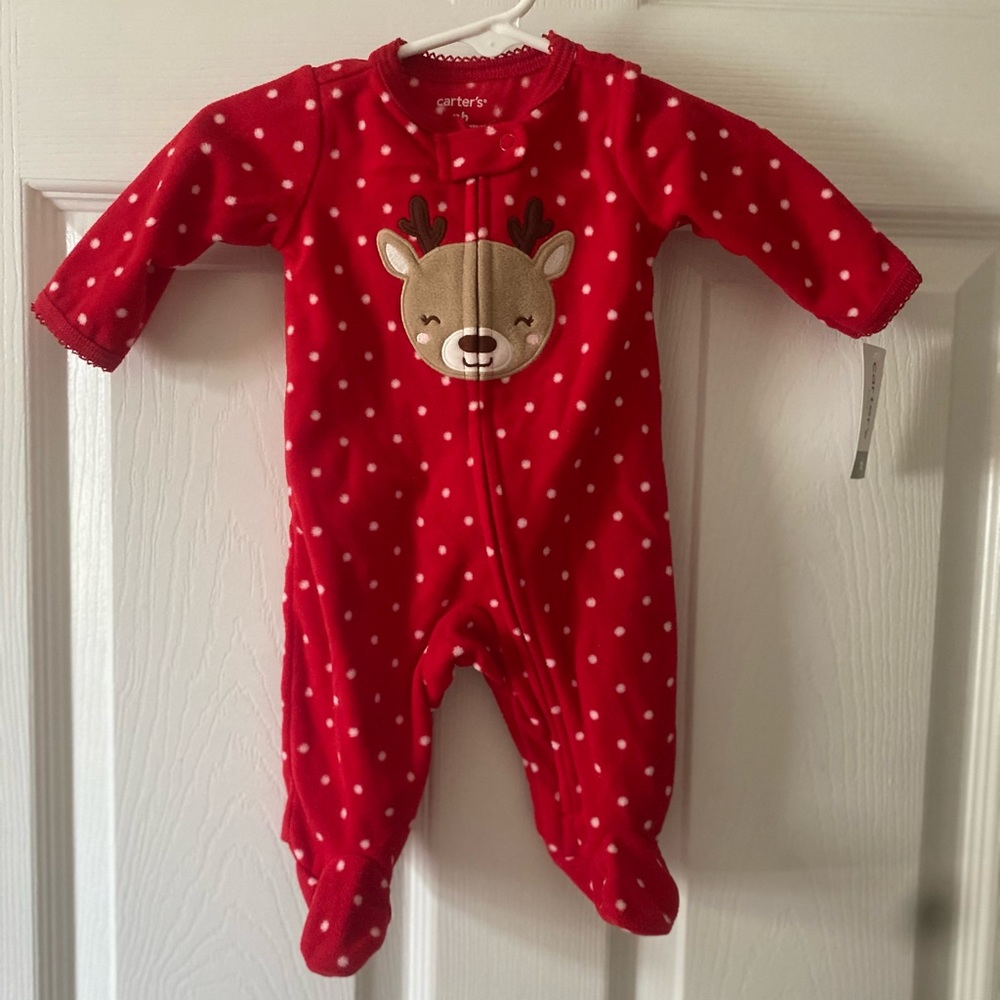 Reindeer fleece footie